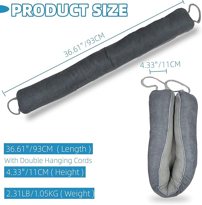 Door Draft Stopper 36 Inches Length x 4 Inches Width, Weighted Under Door Noise - Image 3