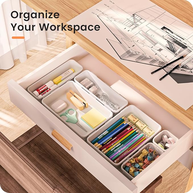 【】 【】 White Drawer Organizer, Makeup organizer, 【Holds 177 - Image 5