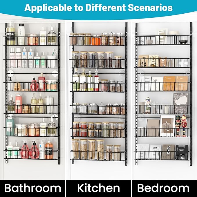 6-Tier Pantry Door Oragnizer, Over The Door Pantry Organizer Rack and Storage - Image 8