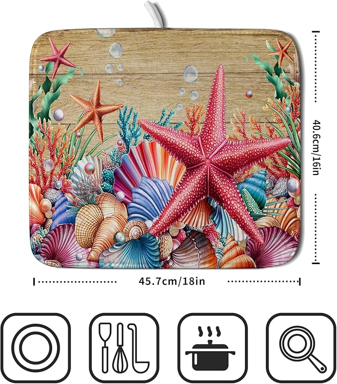 Summer Ocean Dish Drying Mat - Image 2