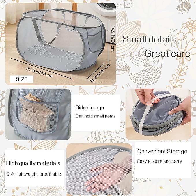 4 Pcs pop up laundry hamper Sturdy Large Capacity collapsible laundry basket - Image 2