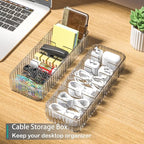Cable Storage Boxes Organizers 2 Pack, Cord Charger Storage Organizer Box Case - Image 4