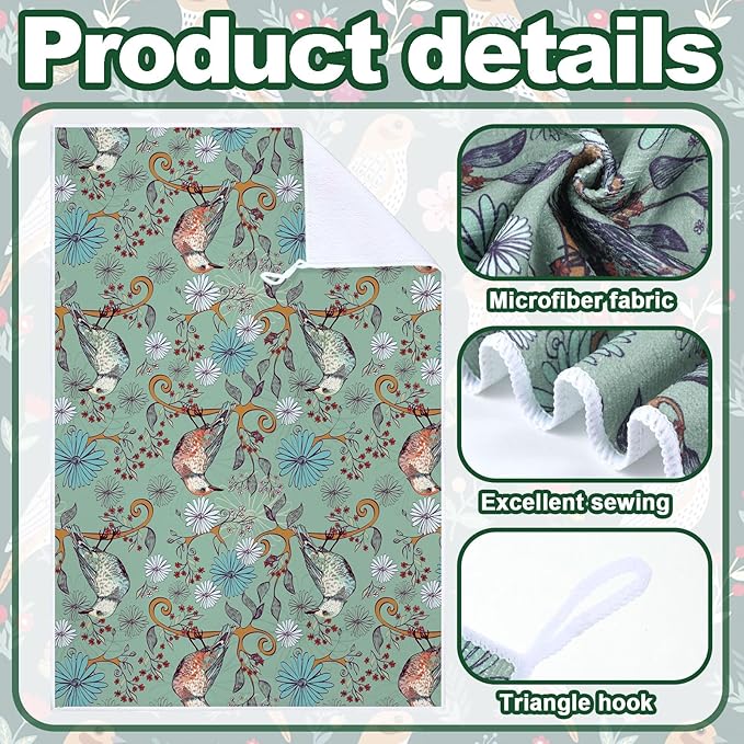 Geyoga 6 Pcs Spring Floral Kitchen Towels Flamingo Dish Hand Towels Sunflower - Image 5