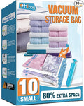 Vacuum Storage Bags, 10 Small Space Saver Vacuum Seal Bags, Space Bags by HIBAG
