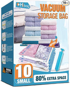 Vacuum Storage Bags, 10 Small Space Saver Vacuum Seal Bags, Space Bags by HIBAG