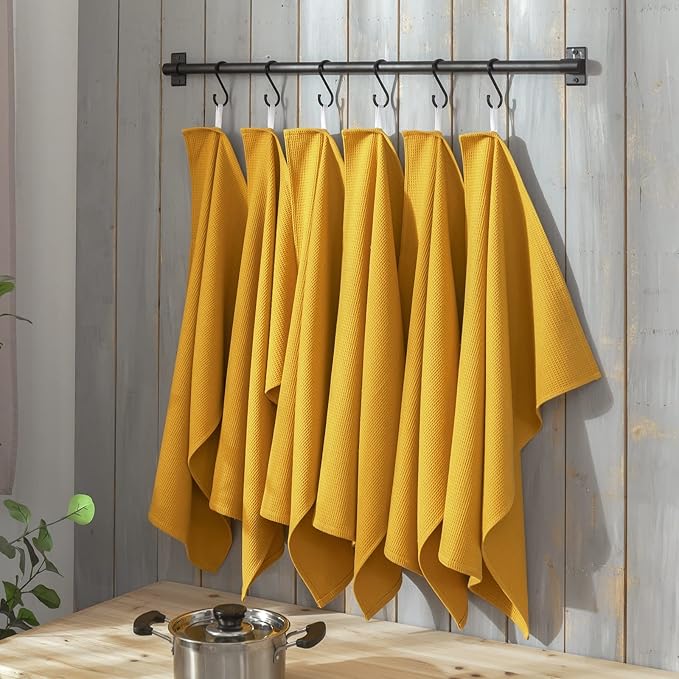 QUILTINA Dish Towels Set, 100% Cotton Waffle Weave Kitchen Towels 6 Pack - Image 6