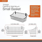 Spectrum Small Wire Wall Basket Industrial Gray Rustic Wall Bin, Vintage Wire - Image 3
