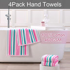 VOOVA & MOVAS Cotton Hand Towels Set of 4, Soft & Absobent & Lightweight - Image 3