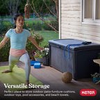 Keter Outdoor Storage Deck Box for Patio, Backyard & Garden, Borneo, 110 Gal, Grey - Lockable, Organizing, and Waterproof Plastic Container Bench - Image 2