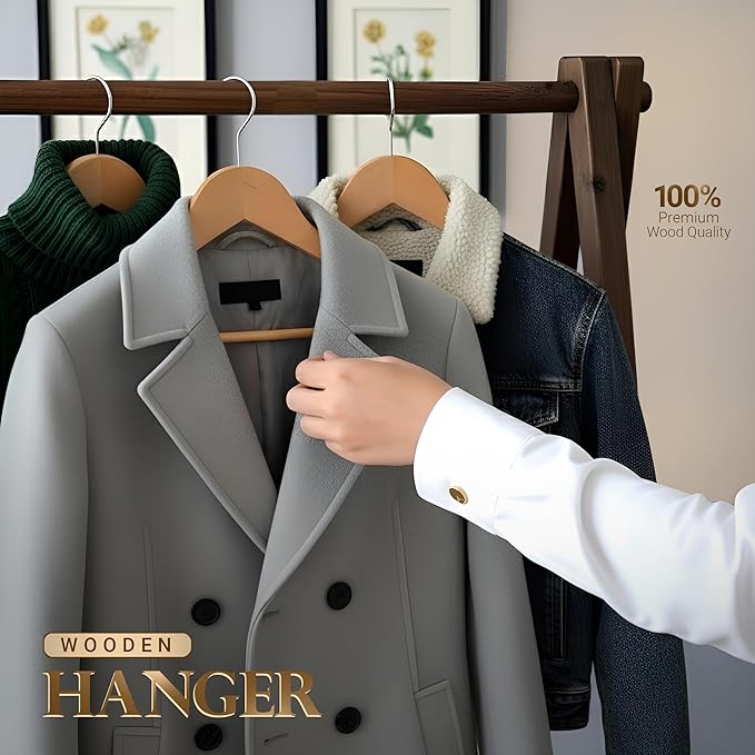 Utopia Home Premium Wooden Hangers 30 Pack - Image 5