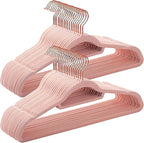 Pink Velvet Hangers 50 Pack by BGRQRIQ