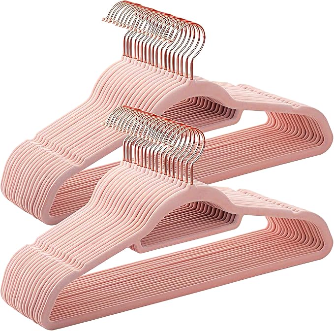 Pink Velvet Hangers 30 Pack by BGRQRIQ