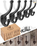 Rustic Cast Iron Coat Hooks Wall Mounted Farmhouse Decorative Wall Hooks by MyFancyFarmhouse