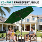 AreShark 7.5FT Patio Umbrella Table Market Umbrella with 6 Sturdy Ribs, Button Tilt/Crank, Heavy-Duty Outdoor Umbrellas for Pool, Deck, Garden and Backyard, Dark Green - Image 3