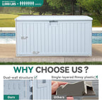 YITAHOME XXL 230 Gallon Large Deck Box,Outdoor Storage for Patio Furniture Cushions,Garden Tools with Flexible Divider,Waterproof,Lockable (White) - Image 6