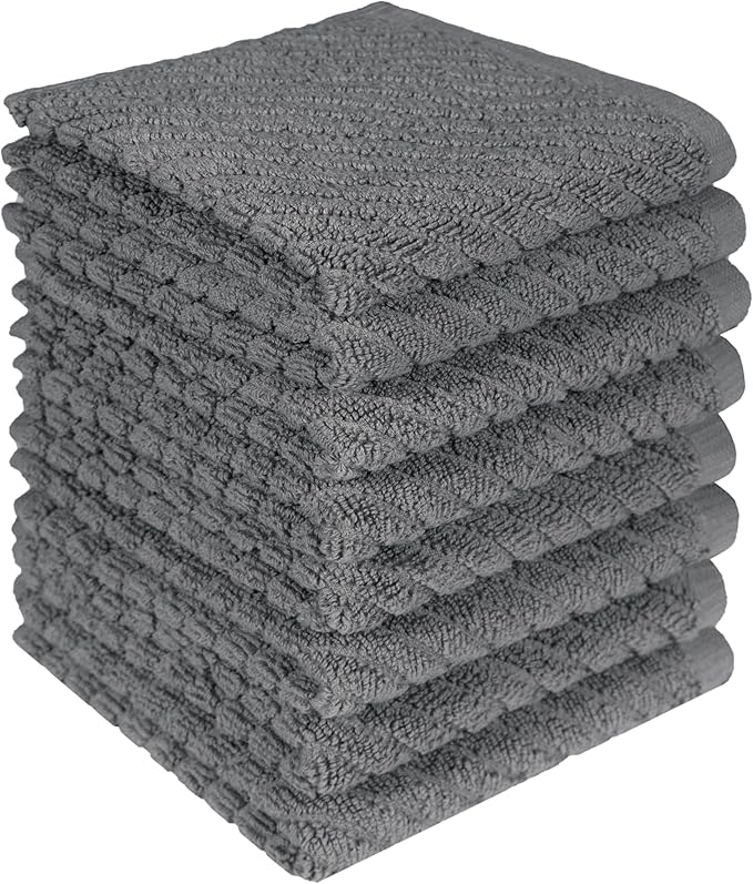 Bumble Towels Premium Kitchen Dish Cloths | 8 Pack | Diagonal Deluxe Dish Cloth by BumbleTowels