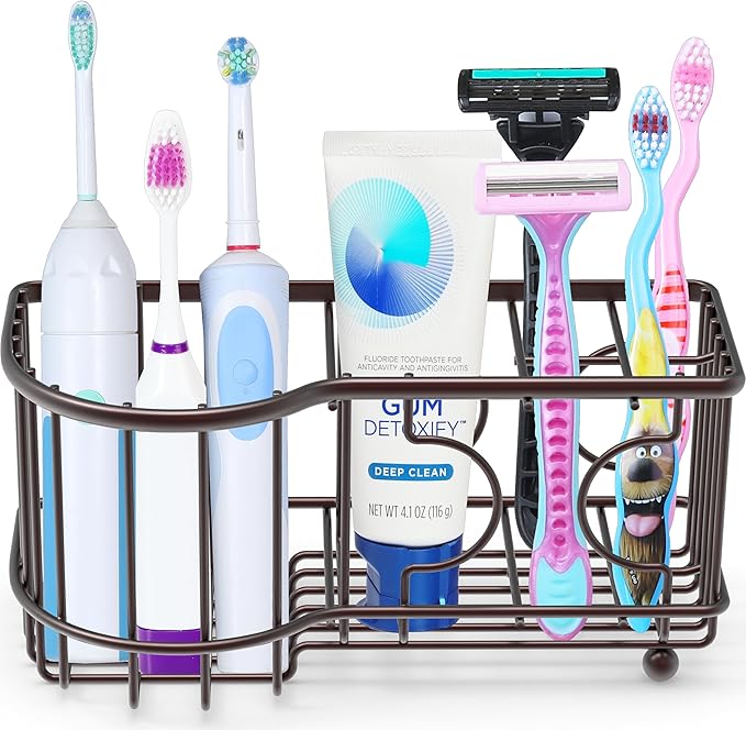 Simple Houseware Multi-Functional 6 Slots Toothbrush Holder - Image 3