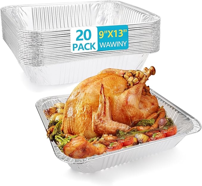 9x13 Thickened Aluminum Foil Pans, Food Prep, Steam Table, and Party Catering. by WAWINYAirVentFilters