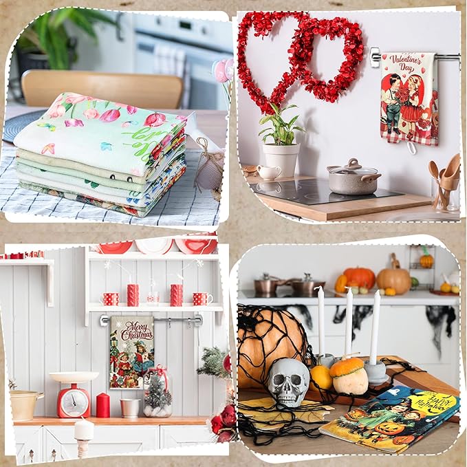 12 Pcs Seasonal Kitchen Towels Set - Image 7