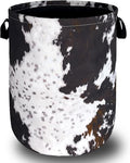 Retro Brown Cows Texture Laundry Basket Foldable Funny Laundry Hamper Oxford by SELIONLIKN