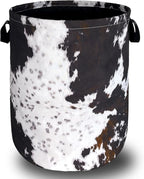 Retro Brown Cows Texture Laundry Basket Foldable Funny Laundry Hamper Oxford by SELIONLIKN