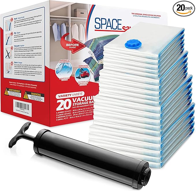 20-Pack Variety Vacuum Storage Bags by Spacesaver