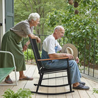 Shintenchi Outdoor Rocking Chairs Set of 2,Upgraded High Back Patio Rocking Chair Set,Breathable Textilene Fabric Outdoor Rocking Chair for Porch,Patio,Garden,Balcony,Black - Image 2