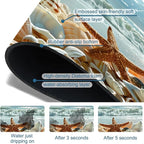 Beach Kitchen Sink Splash Guard Faucet Mat Shells Starfish Waves Super - Image 3