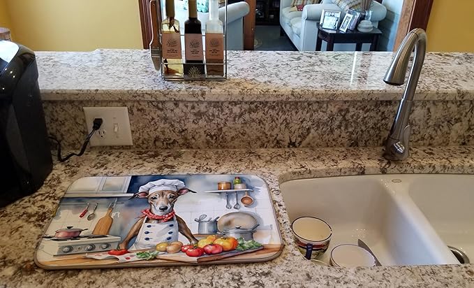 Caroline's Treasures DAC6263DDM Greyhound The Chef Dish Drying Mat Absorbent - Image 2
