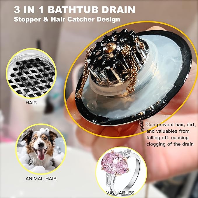 Kitchen Sink Drain Strainer 3 in 1, 304 Stainless Steel Pop Up Sink Stopper - Image 8