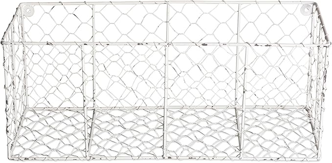 DII Chicken Wire Collection Farmhouse Vintage Wall Baskets, Medium Basket - Image 3