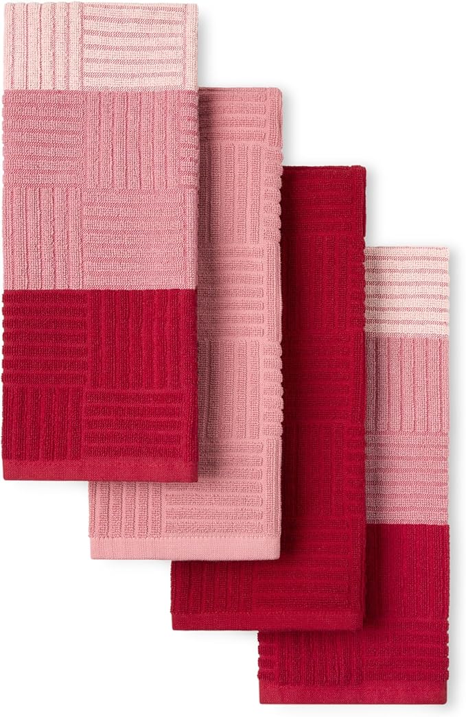 Town & Country Basics Basketweave Antimicrobial Terrycloth Kitchen Towel 4-Pack by TOWN+%26+COUNTRY+BASICS