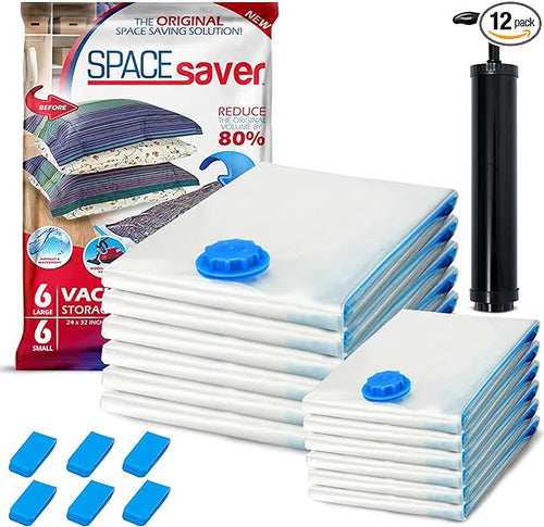 12 Pack Variety Vacuum Storage Bags by Spacesaver