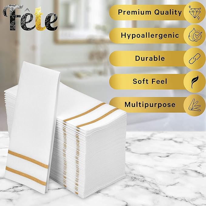 Disposable Hand Towels for Bathroom, Wedding Napkins for Tables, and Restrooms - Image 4