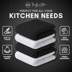 Infinitee Xclusives Premium Dish Cloth 100% Cotton 12 x 12 Inches |Pack of 4| - Image 5