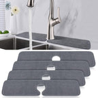 PoYang 4 Pack Faucet Mat for Kitchen Sink Splash Guard Long: Super Absorbent by PoYang