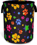 Cat Dog Paw Print Laundry Basket Funny Pet Oxford Cloth Laundry Hamper by Unknown