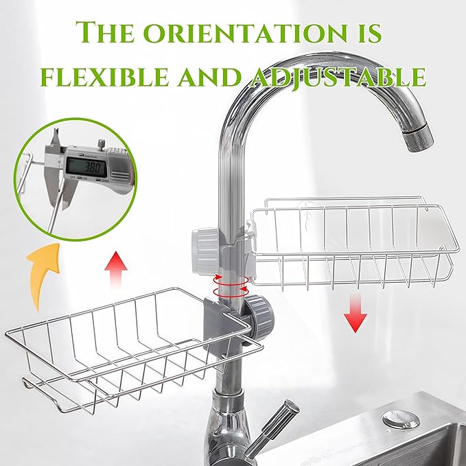 Sponge Holder for Kitchen Sink, Drying Rack for Sponges and Bottles - Image 8