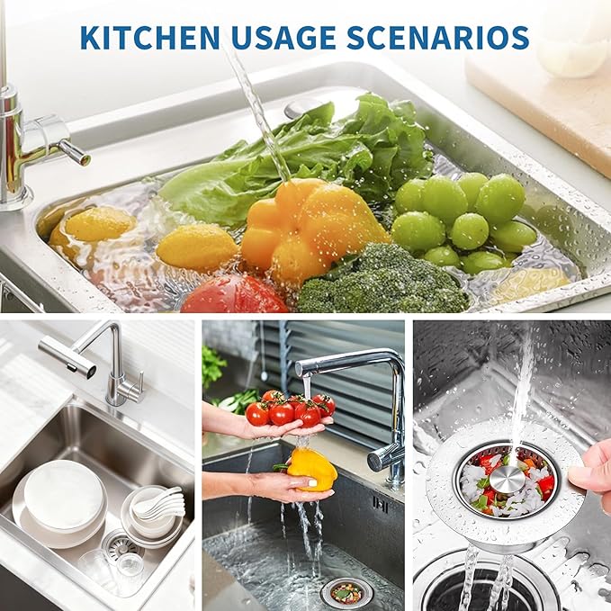 The Ultimate Kitchen Sink Solution: 3-in-1 Drain Strainer & Stopper. 304 - Image 7