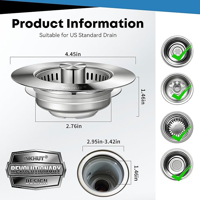 Upgraded 3 in 1 Kitchen Sink Drain Strainer - Image 6