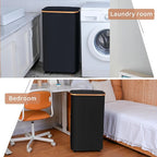 Laundry Basket with Wheels, 110L Black Clothes Hamper - Image 5