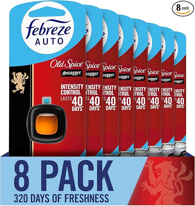 Febreze AUTO Air Freshener, Odor-Fighting Automotive Vent Clip, Old Spice by Febreze