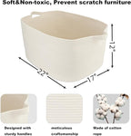 Large Rectangle Blankets Basket Living Room 22"x17"x12" Woven Cotton Rope - Image 2