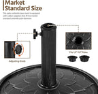 Yaheetech 18'' Umbrella Base 26.5lbs Heavy Duty Patio Umbrella Stand, Round Umbrella Base Stand, Resin Umbrella Holder for Outdoor, Garden, Yard, Black - Image 6