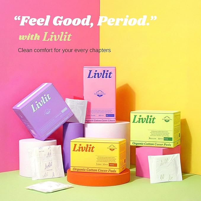 Livlit Regular Size Ultra Thin Sanitary Pads, 100% Organic Cotton from Texas - Image 8