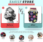 Colorful Hippie Flower Laundry Basket Art Flowers Foldable Funny Laundry Hamper - Image 3