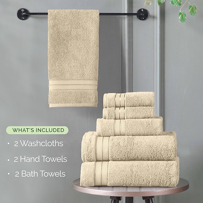 Elegant Comfort Luxury 6-Piece Towel Set, Premium Soft 100% Turkish Cotton - Image 4