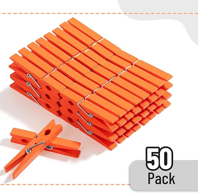Mr. Pen- Wooden Clothes Pins, Natural Wood, 50 Pack, 2.9 Inch, Rust Resistant - Image 2