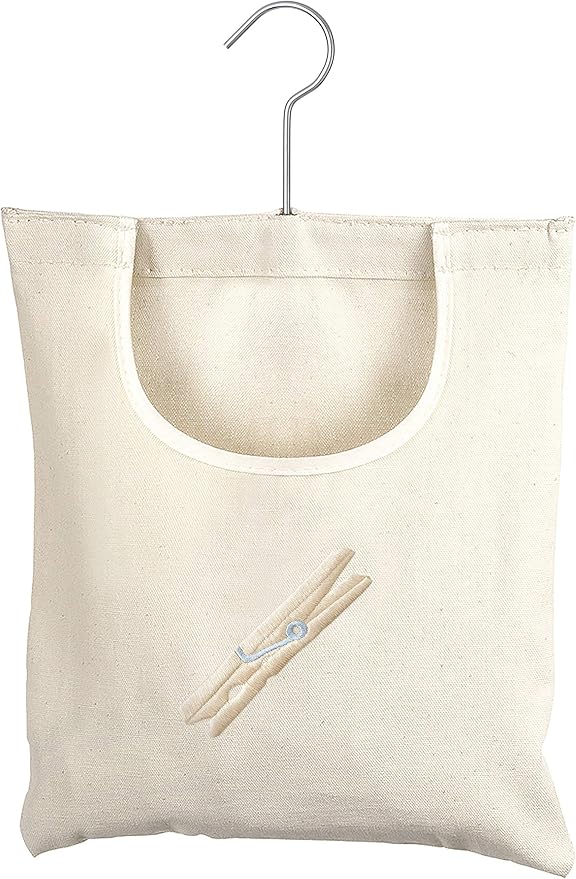Whitmor Canvas Clothespin Bag Hanging Storage Organizer by Whitmor