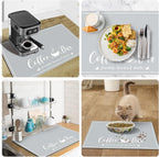 Absorbent Coffee Mat, Fashion Dish Drying Mat - Image 5